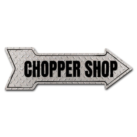 Signmission Chopper Shop Arrow Sign Funny Home Decor 18in Wide P-ARROW-999916
